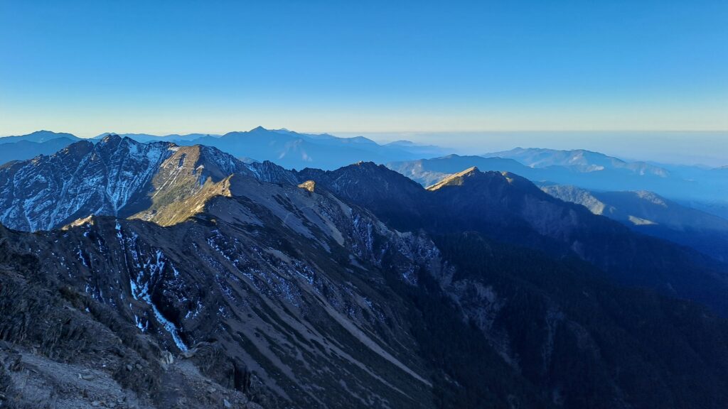 mountain views from the summit of Mt. Yushan Jade mountain